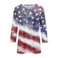 thumbnail image 6 of Iaqnaocc 4th Of July Tops for Women Trendy 3/4 Length Sleeve Independence Day Crewneck Shirts Plus Size American Flag Stars Striped Spring Fall Festival Tee Shirts Purple 5XL, 6 of 6