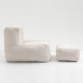thumbnail image 5 of 38.6" Bean Bag Chair, Modern Lazy Sofa Chair with Velvet Fabric Upholstered, Memory Foam, Ottoman, Backrest and Armless, Floor Sofa Chair for Living Room, Bedroom, Study Room, White, 5 of 9