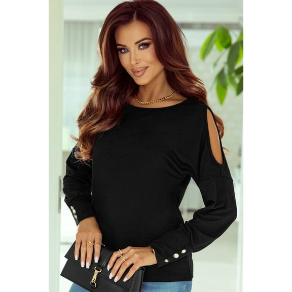 Ushdele Elevate Your Style: Black Asymmetrical Top for Women