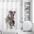 thumbnail image 2 of No Hook Shower Curtain, Funny Koala Shower Curtains for Bathroom with See Through Top Window, Cute Art Fun Lovely Animals on Toilets Waterproof & Washable Bath Curtain 60"x72", 2 of 9