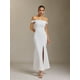 thumbnail image 1 of Vestido largo Bellabarnetten Guga con hombros descubiertos, solapa y abertura, 1 of 6