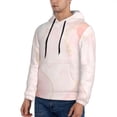 thumbnail image 3 of Pofeuu Pink Marble Print Mens Casual Hooded Collar Drawstring Hoodies Pullover Sweatshirts Casual Long Sleeve Shirts-3X-Large, 3 of 7