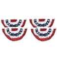 thumbnail image 2 of 4 Pack USA Pleated Bunting Fan Flags, 1.5 x 3 Ft Patriotic Half Fan Banner American Flag Decoration Bunting for Outside Red White and Blue Decor Independence Day Memorial Day 4th of july Decorations, 2 of 10