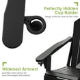 thumbnail image 6 of Folding Adirondack Chair HDPE Weather Resistant Patio Chairs w/Cup Holder for Fire Pit, Deck, Outdoor, Black, 6 of 6