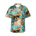 thumbnail image 1 of Fotbe Funny Swimming Chihuahua Camisa Hawaiana para Hombre Unisex – Camisa Casual de Verano con Botones de Manga Corta de Algodón y Lino,Small, 1 of 7