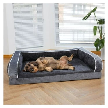 Large Dog Bed Orthopedic Memory Foam Pet Sofa Mattress with Removale Bolsters
