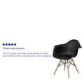 thumbnail image 4 of Flash Furniture Alonza Series Black Plastic Chair with Wooden Legs, 4 of 12