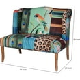 thumbnail image 3 of Maykoosh Modern Motifs Bird Collage Print Settee with Plush Velvet Upholstery, Adjustable Foot Pads, and Sturdy Wood Frame - 38� H for Vibrant Living Room or Hallway Seating, 3 of 6