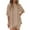 Khaki, variant on Hueook 2 Piece Sets For Women Women's Summer Solid Color Round Neck Five Quarter Sleeved+shorts Pants Two-piece Set Khaki M