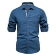 thumbnail image 2 of Gubotare Mens Shirt Long Sleeve Button up Shirts Casual Shirt (Blue,XL), 2 of 3