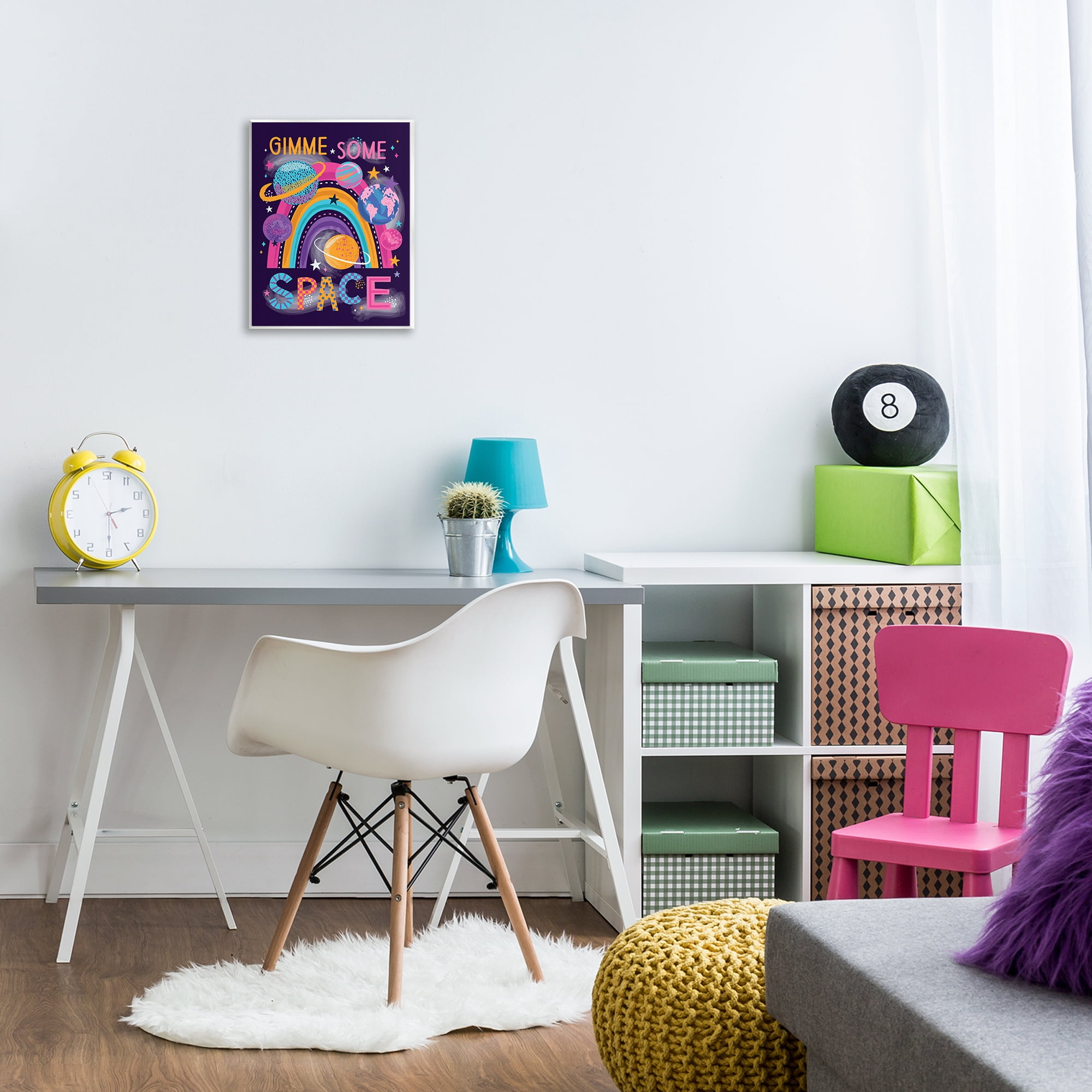 Stupell Industries Gimme Space Planets & Rainbow Astrology & Stars Painting Unframed Art Print Wall Art, 11 x 14