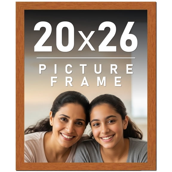 20x26 Frame Honey Pecan Brown Picture Frame - Modern Photo Frame Includes UV Acrylic Shatter Guard