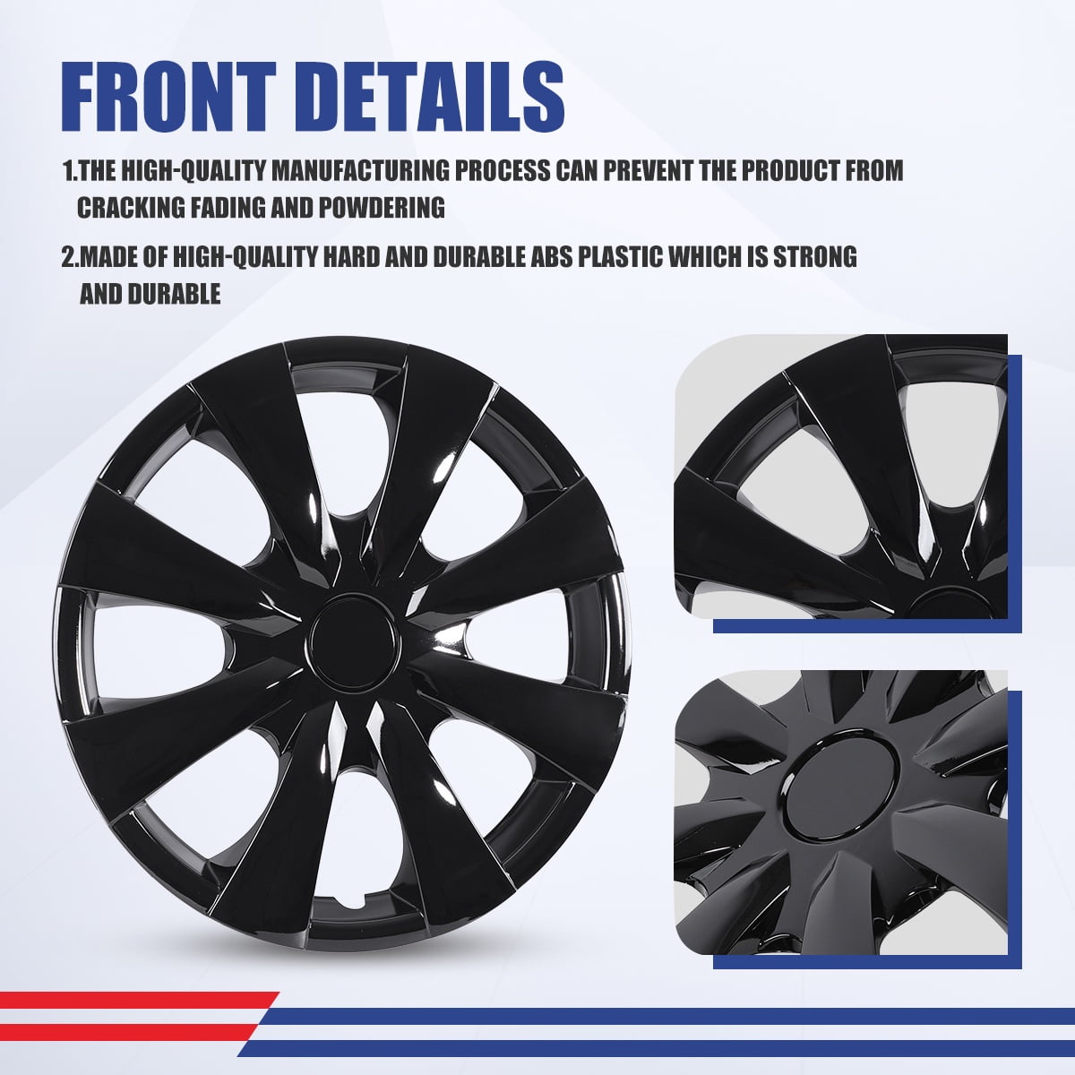 15" Set Of 4 Hubcaps Wheel Rims Cover for 2009-2019 TOYOTA COROLLA Compatible With Steel Wheels Snap On Installation(15-Inch,BLACK LACQUER)