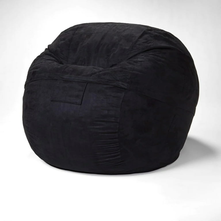 HomeRoots 415913 Classic Cozy Black Bean Bag Chair Walmart