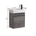 thumbnail image 5 of Kepooman Wall Mounted Bathroom Vanity Set with Top, Floating Bathroom Vanity, 18x10 in, Plaid Grey Oak, 5 of 6