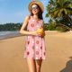 thumbnail image 3 of Easygdp Strawberries para Vestido Transpirable de Mujer, Vestido Suelto de Manga Corta con Pliegues y Bolsillos para el Verano, 3 of 7