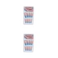 thumbnail image 3 of Vogacara 1 Juego de envolturas de uñas artificiales extralargas con degradado de punta francesa para salón DIY para niñas tipo 20 tipo 20 Pegamento 2g, gelatina 24 piezas 2piezas Vogacara  CBP262339, 3 of 5