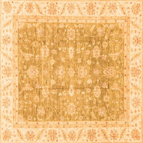Ahgly Company Indoor Square Oriental Orange Traditional Area Rugs, 8' Square