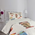 thumbnail image 2 of Ambesonne Colorful Quilted Coverlet 2 Pcs, Clown Circus, Twin Size, Multicolor, 2 of 4