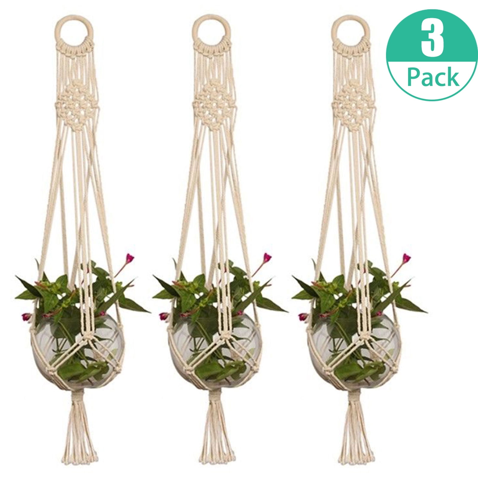 Jalousie Macrame Plant Hangers/Planters Indoor Hanging Planter Basket with Wood Beads/Planters Home Decor 5 Pack Planters Jalousie Macrame Plant Hangers/Planters Indoor Hanging Planter Basket with Wood Beads/Planters Home Decor 5 Pack Planters