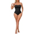 thumbnail image 2 of INSPIRE CHIC Women's Strapless Shapewear Front Hook Push Up Bodysuits Seamless Non Slip Silicone Bodyshaper with Removable Straps S Black, 2 of 5