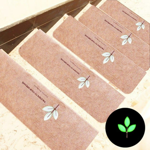 5pcs Non-Slip Stair Treads, Stairs Treads Carpet Luminous Non Slip Stair Mats Indoor Adhesive Backing Glowing at Night Light Home Decor ,21.65*8.66 inch