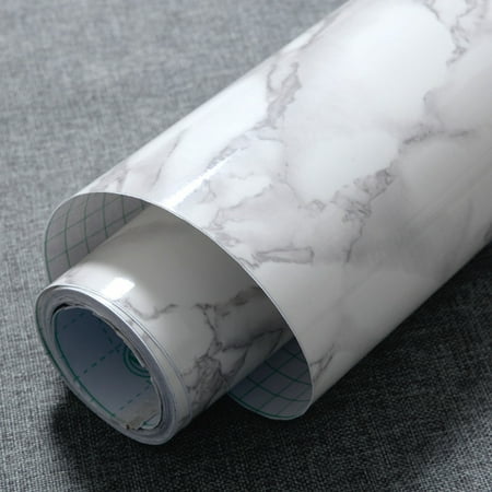 Marble Self Adhesive Vinyl Film ,White Grey Decorative Marble Gloss Sticker Wallpaper Contact Paper SPECIAL TODAY