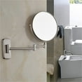 thumbnail image 5 of Wall Mounted Makeup Mirror 8 inch Nickel Finish Rotatable Magnifying Shaving Mirror Extendable Folding Cosmetic Bathroom Vanity Mirrors 5X /3X, 5 of 8