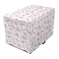 thumbnail image 1 of Eiffel Dog Crate Cover, Spring Inspiration Pink Flowers Bouquet and Paris Landmark on Polka Dots, Easy to Use Pet Kennel Cover for Dogs, 35" x 23" x 27", Pale Pink Green White, by Ambesonne, 1 of 6