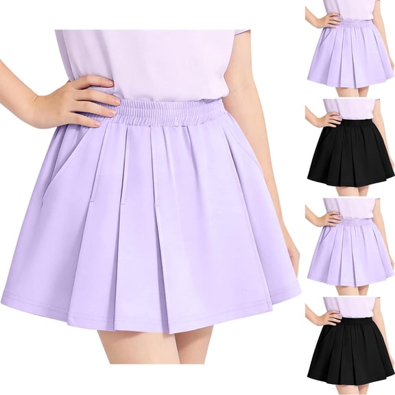 Paiwinds Girls' High Waist Quick Dry Tennis Skirt with Shorts Built-in Pleated A-Line Skort for Sports and Daily Wear
