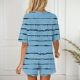 thumbnail image 4 of biudgviw Pajama Sets for Women 2 Piece Print Short Sleeve Loungewear Comfy Soft Crew Neck T-Shirts with Elastic Waist Shorts Sleepwear Set, 4 of 7