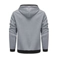 thumbnail image 3 of Homenesgenics Hoodies for Men 3xl Big and Tall Man Color Match Drawstring Zipper Pockets Hooded Hoodie Gray XL, 3 of 3