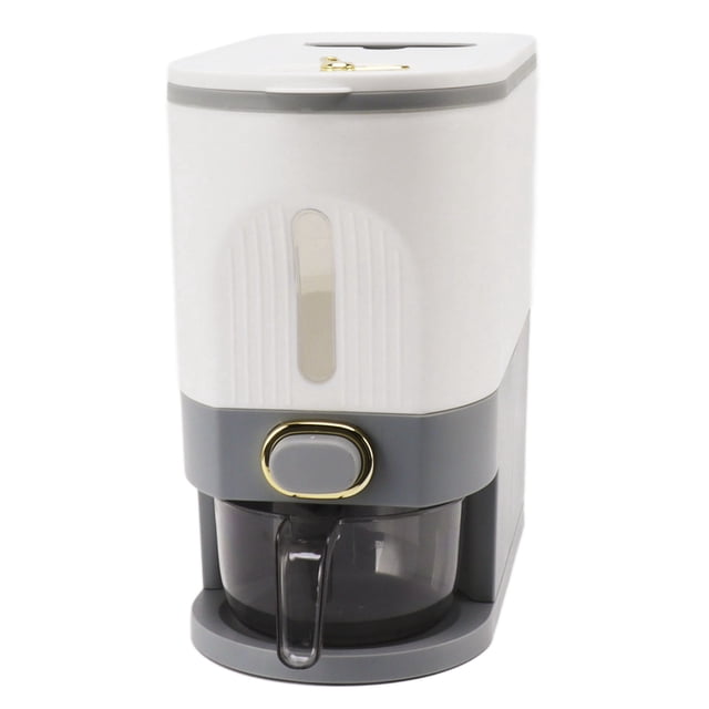 Dispensador de arroz, contenedor hermético para almacenar alimentos y granos, gran capacidad, para cocina doméstica, gris, 10 l