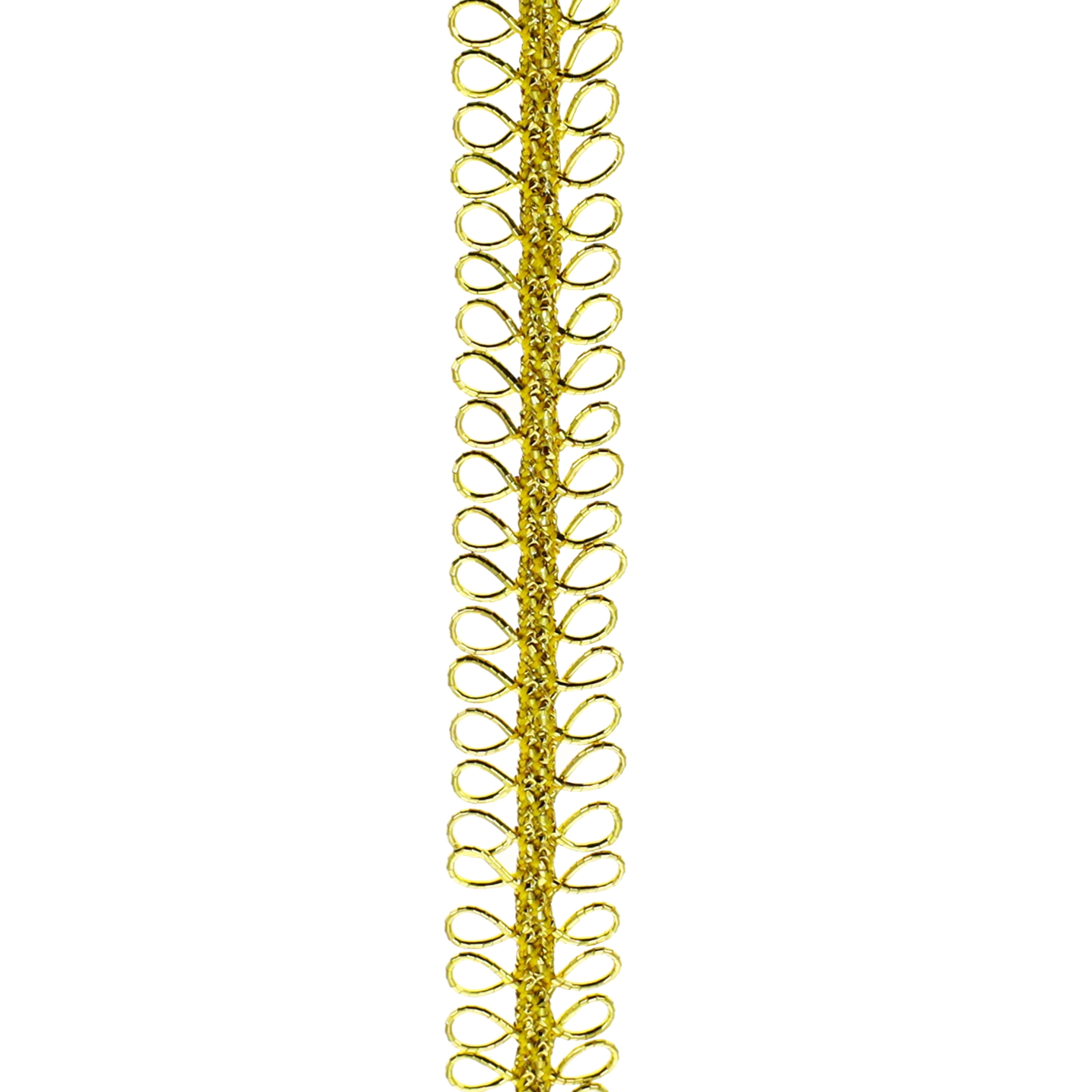(3 pack) Simplicity Trim, Gold 1/2 inch Double Loop Gimp Trim Great for Apparel, Home Decorating, and Crafts, 4 Yards, 1 Each