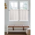 thumbnail image 7 of Half Window Curtains 24 Inches Long, Farmhouse Beige White Striped Window Treatment Curtain Drapes, Modern Stripes Short Curtains Tiers for Kitchen Over Sink, 27.5"x24", 2 Panels, 7 of 7