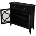 thumbnail image 4 of 35.4" Buffet Sideboard with 2 Carved Glass Doors, Modern Wooden Accent Storage Cabinet with 2 Drawers & Adjustable Shelf, Elegant Console Table Sofa Table with Metal Handles for Living Room, Black, 4 of 7