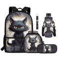 thumbnail image 2 of Yuyamidu Gothic Black Cat Backpack for 4th-5th Grade Girls Ages 8-10, 17 Inch Lightweight Sturdy Bookbag with Lunch Box, Pencil Case, Water Bottle Holder & Keychain, Set of 5, Back to School, 2 of 7