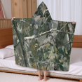 thumbnail image 5 of Snow Camo Tree Trunks Pattern Hooded Bath Towel，60"x35" for Ages 3 To 12 Kids, Quick Dry Lightweight Soft Microfiber Hood Beach Towel Cover Up for Kids, 5 of 7