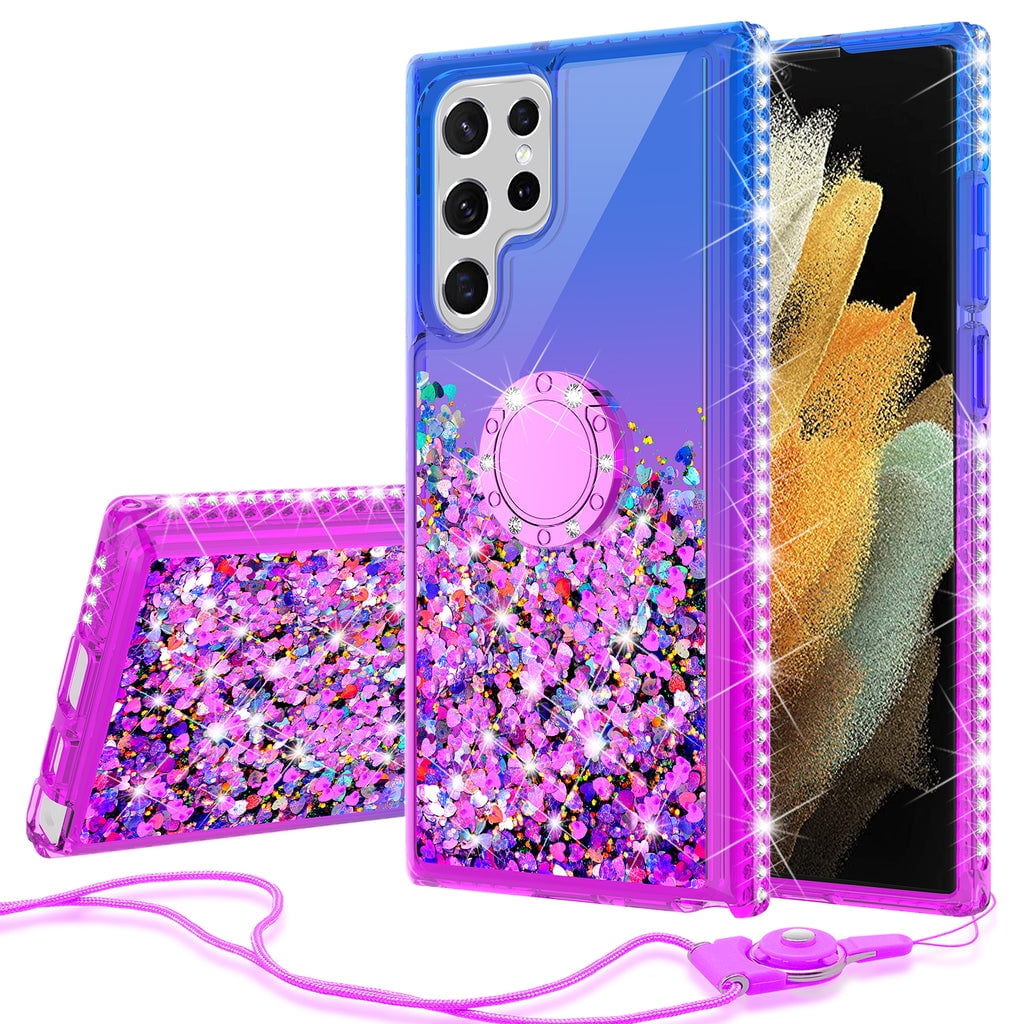 Liquid Quicksand Glitter Cute Phone Case for Samsung Galaxy S22 Ultra