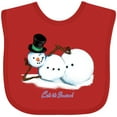 thumbnail image 3 of Inktastic Let It Snow Sassy Snowman in Top Hat Boys or Girls Baby Bib, 3 of 4