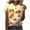 Yellow, variant on T Shirts for Women Ladies' Casual Pullover Festival Printed Round Neck Short Sleeved Shirt
