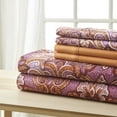 thumbnail image 2 of Spirit Linen Home - King Microfiber Traditional Orange Medallion Sheet Set, 2 of 2