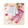 thumbnail image 3 of Seyurigaoka Baby Valentine's Suit, Elephant Heart Pattern Elastic Waist Long Sleeve Tops + Trousers, 3 of 9