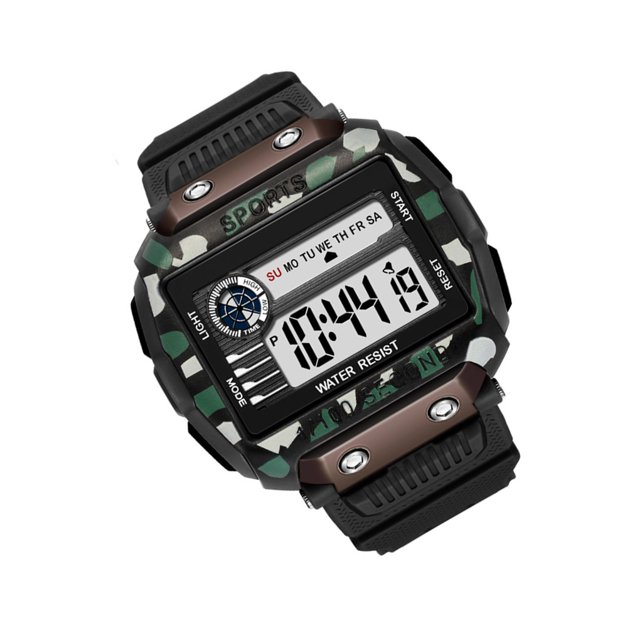 Soidarity Reloj deportivo digital para hombre Reloj de electrónico multifunción resistente al agua con alarma de Cronómetro Ropa Deportiva, Zapatos Camuflaje Verde Soidarity OD015068-01