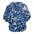 thumbnail image 2 of Minimalist Blue Leaf Blackground Men’s Hoodies Sweatshirt Fleece Jackets Long Sleeve Sweatshirts, 2 of 5