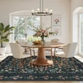 thumbnail image 4 of Moynesa 9'x12' Floral Area Rugs for Living Room, Washable Large Vintage Botanical Rugs for Bedroom, Soft Non Slip Cottagecore Flower Accent Carpet for Dining Room Dorm Apartmen, Black, 4 of 7