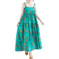 thumbnail image 1 of Vestido suelto vintage para mujer Sin mangas Estampado floral / a rayas Talla grande Boho Holid Abanopi Vestido de mujer, 1 of 7