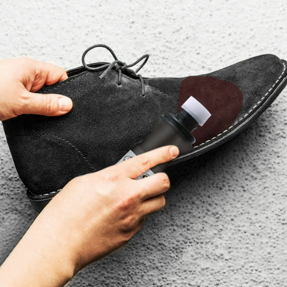 Yoloke 100ml Leather Shoe Color Repair and Maintenance Solution - Suede and Velvet Shoe Cleaning, Nourishing, and Renovating Agent with Black Matte Finish - Includes Sponge Brush