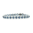 thumbnail image 2 of ADIRFINE 925 Sterling Silver Multi Colored Cubic Zirconia Halo Tennis Bracelet, 2 of 5