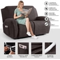 thumbnail image 5 of Recliner Covers Recliner Loveseat Covers Reclining Couch Covers Sofa Slipcovers Stretch Soft Washable (Two-Seater, Chocolate), 5 of 12